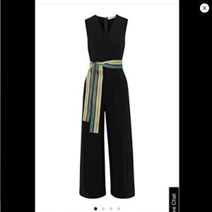 Diane Von Furstenberg Crepe jumpsuit with Multicolor Satin Belt